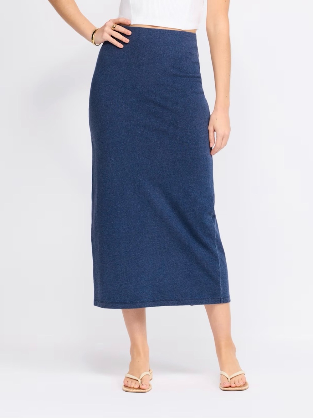 Z Supply Gail Jersey Denim Midi Skirt NWT Size Small